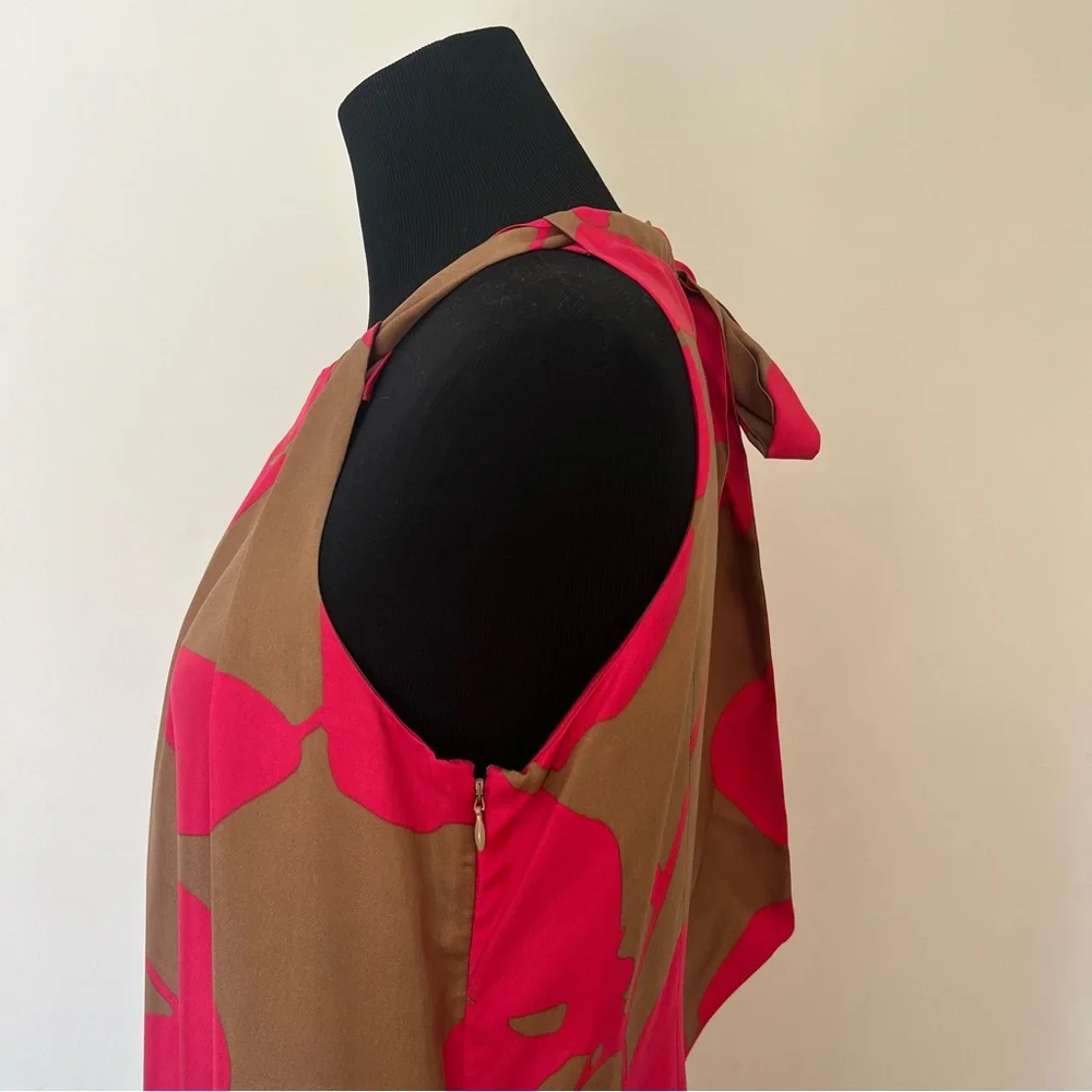 J. Crew Silk Brown and Pink Dress Size 10